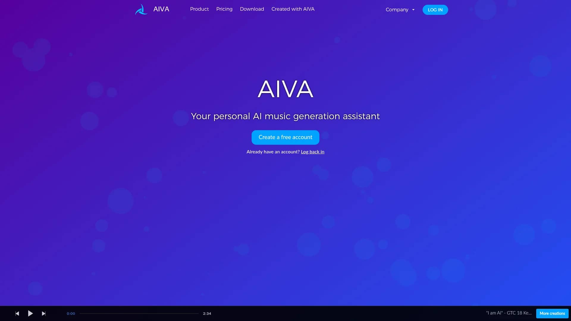 aiva homepage