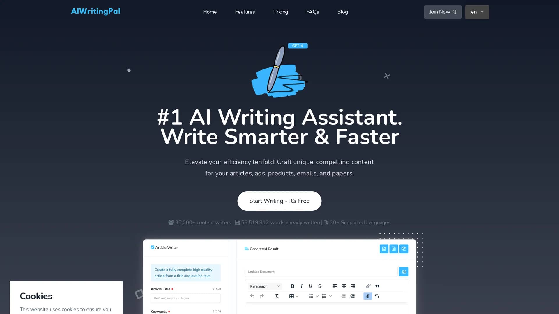 aiwritingpal-智写助手 homepage