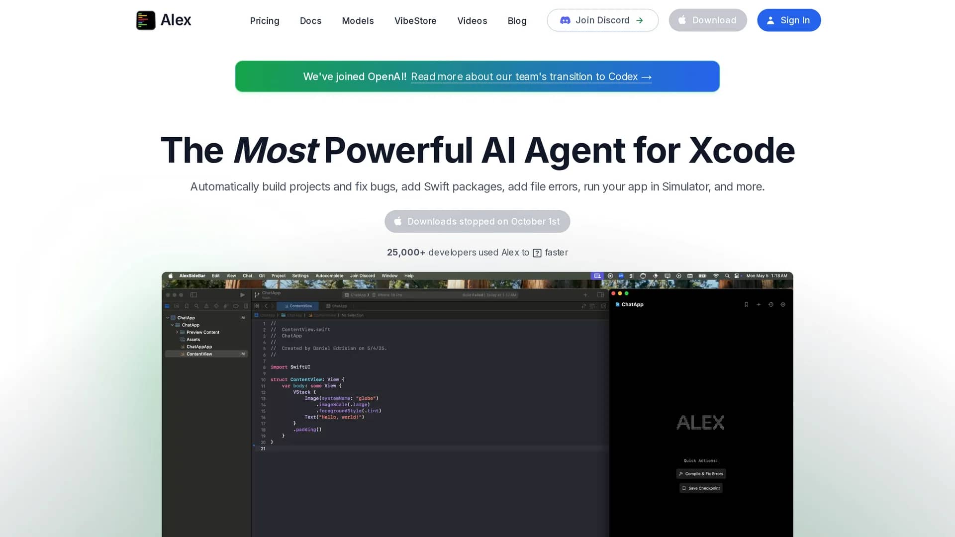 alex-codes homepage