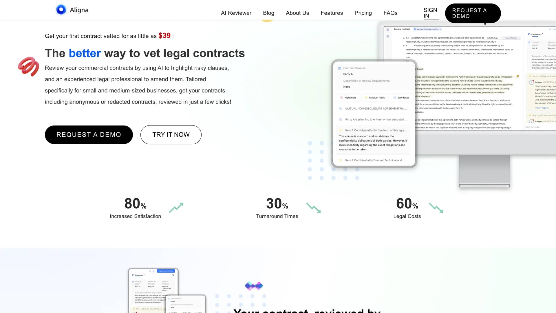 aligna homepage