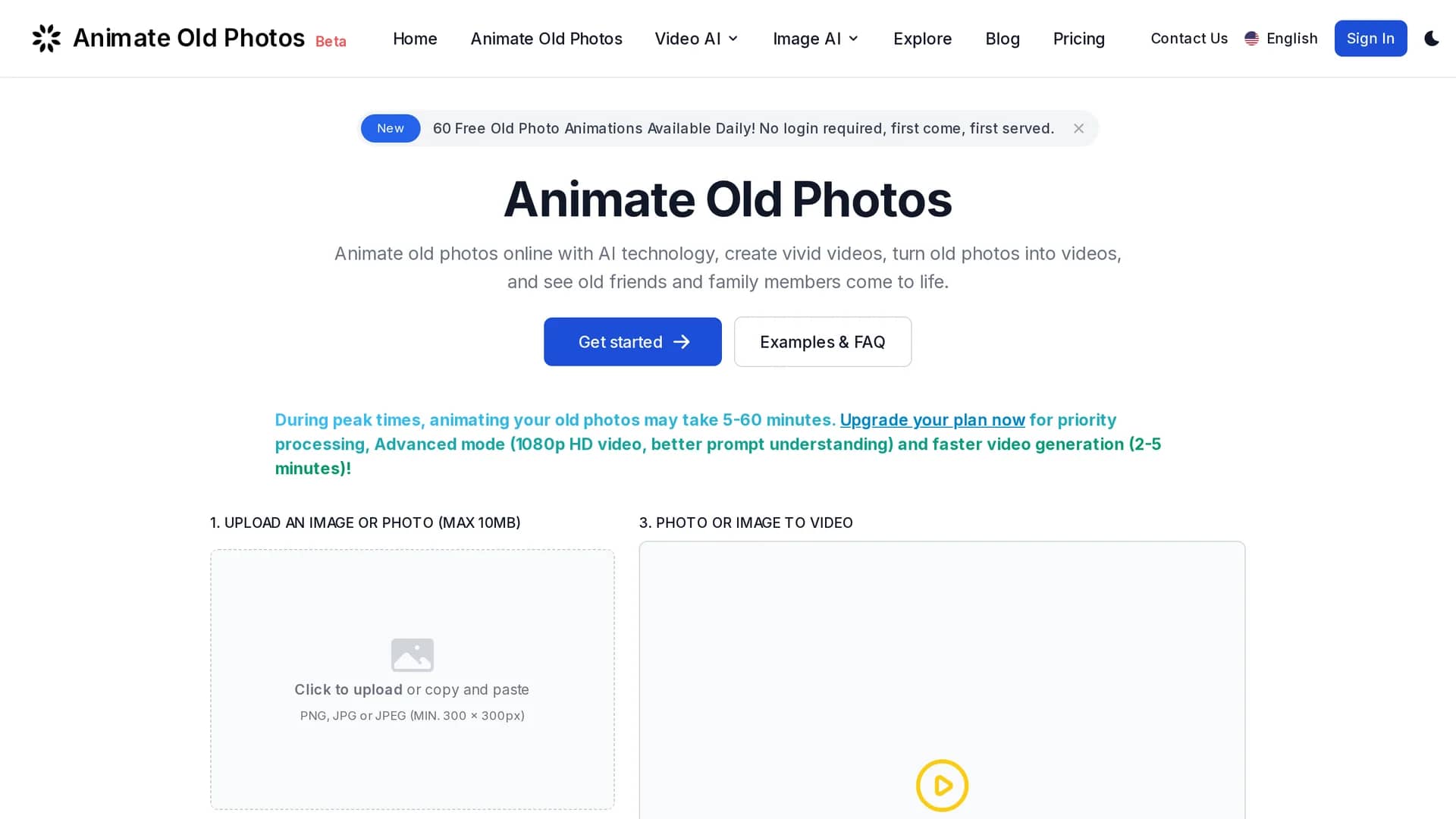 animate-old-photos homepage