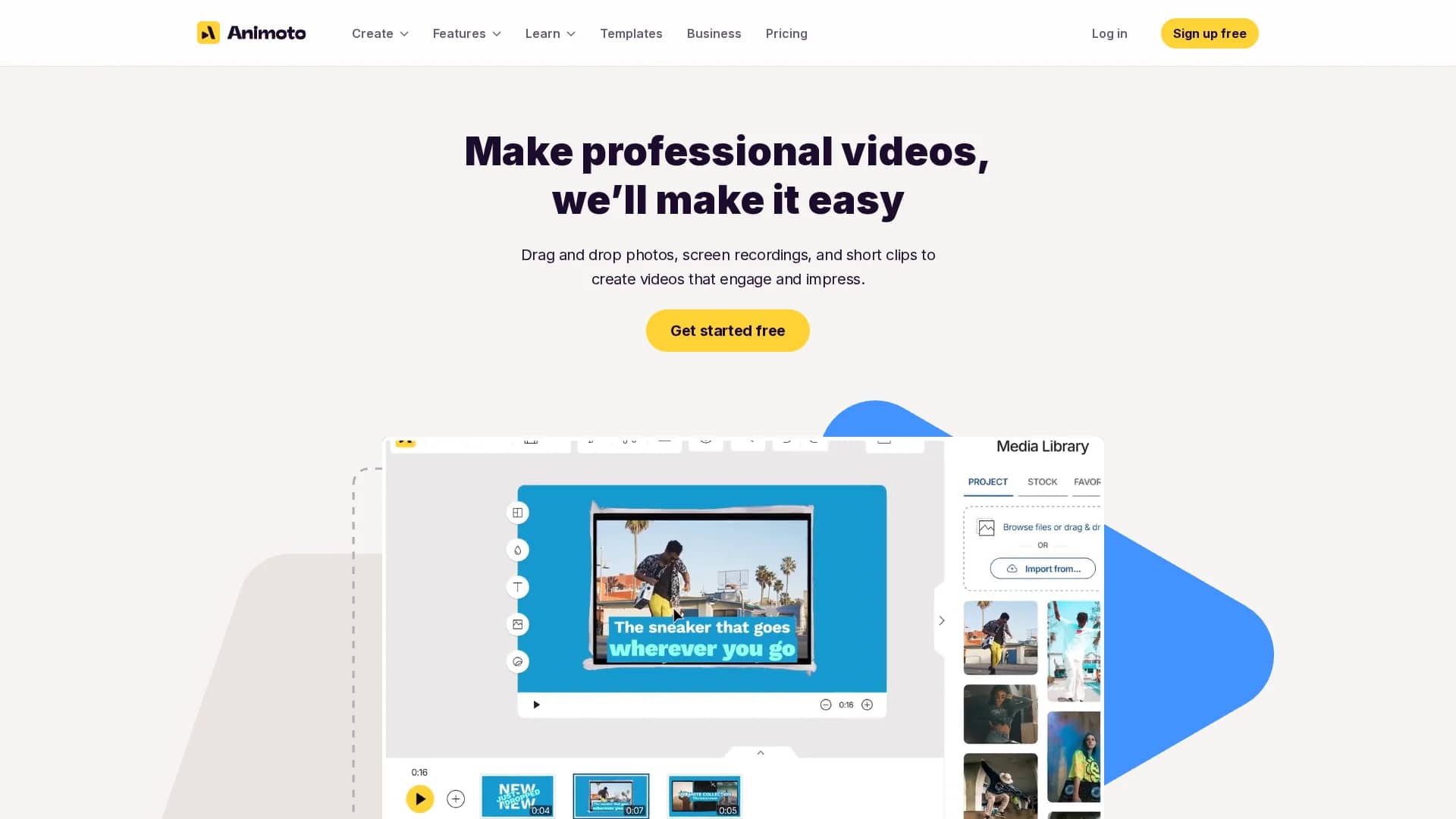 animoto homepage