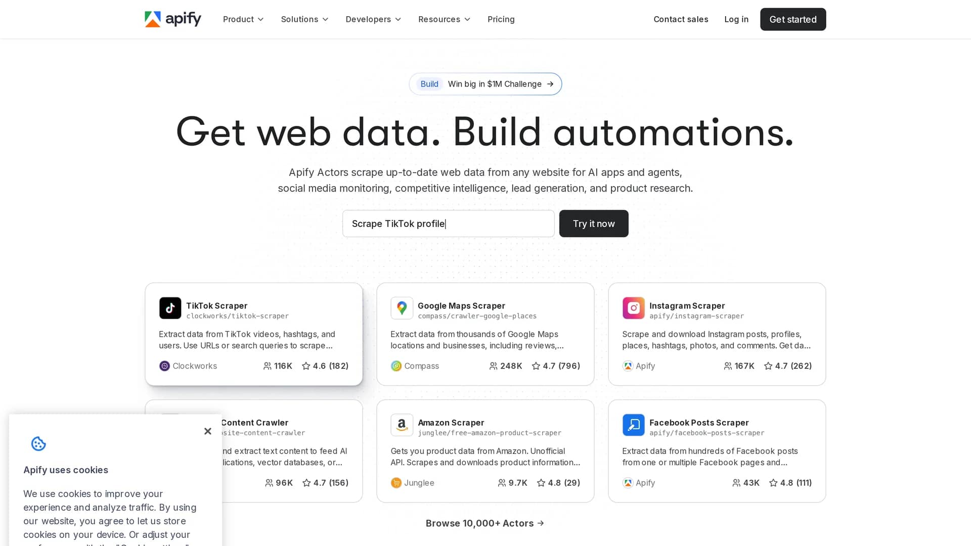 apify homepage
