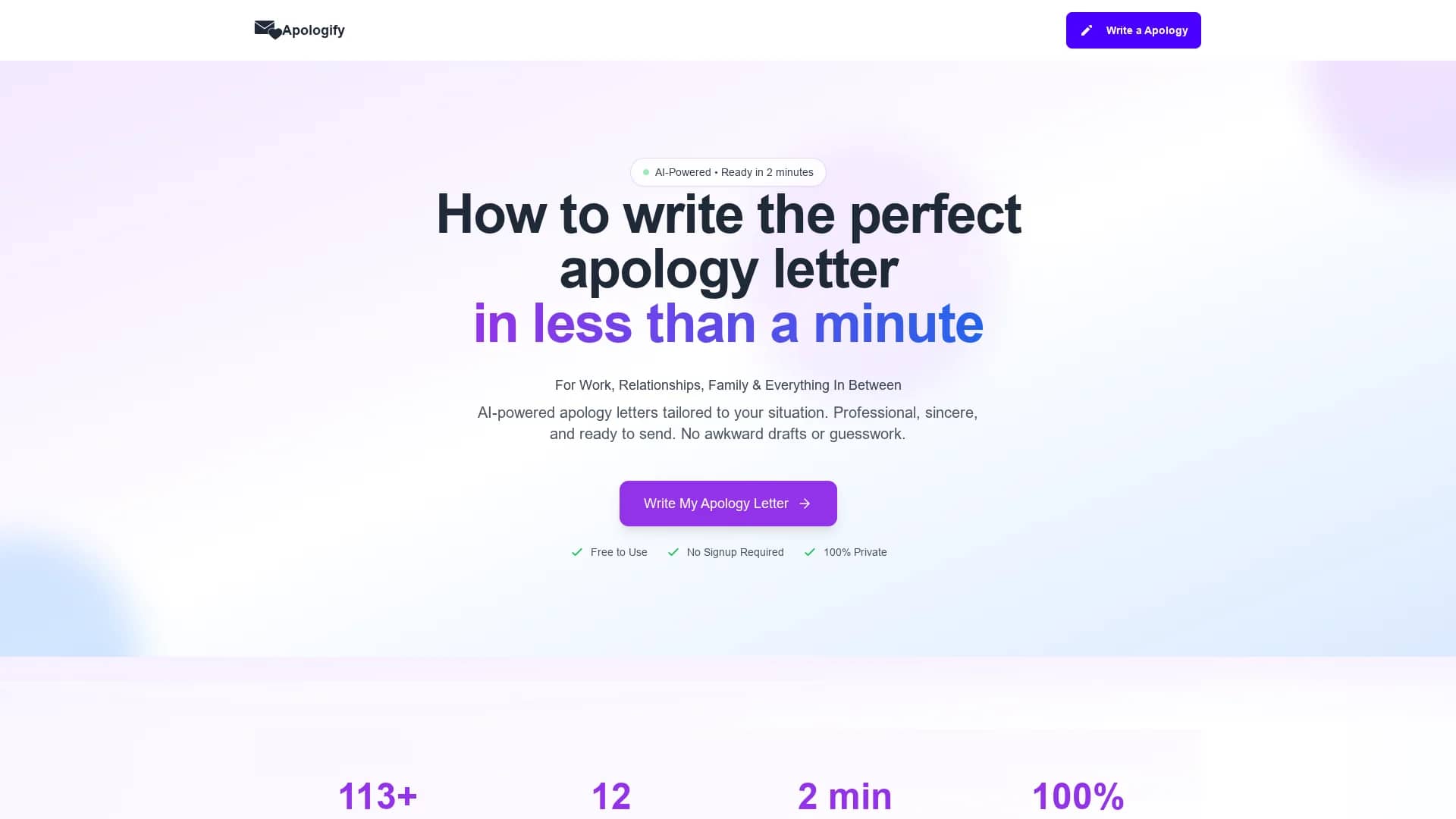 apologify homepage