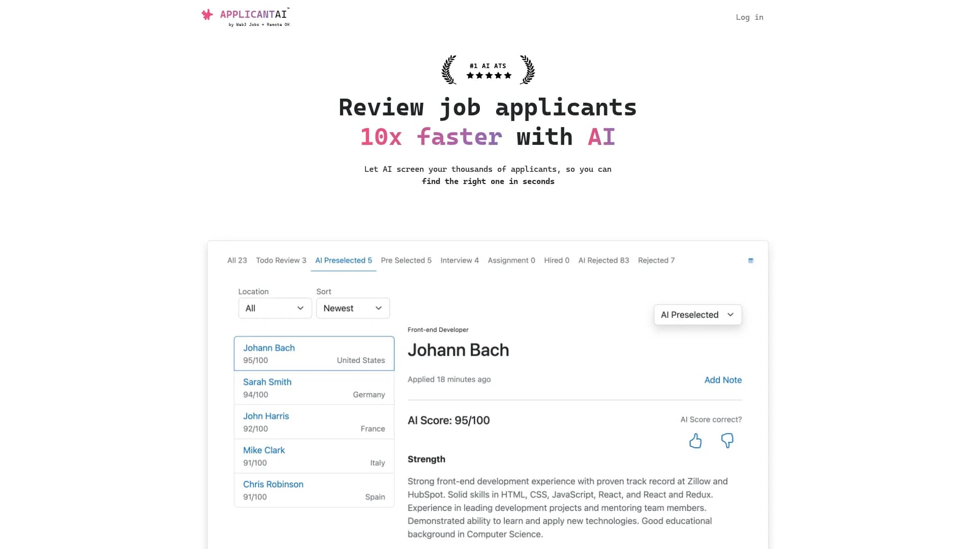 applicantai homepage