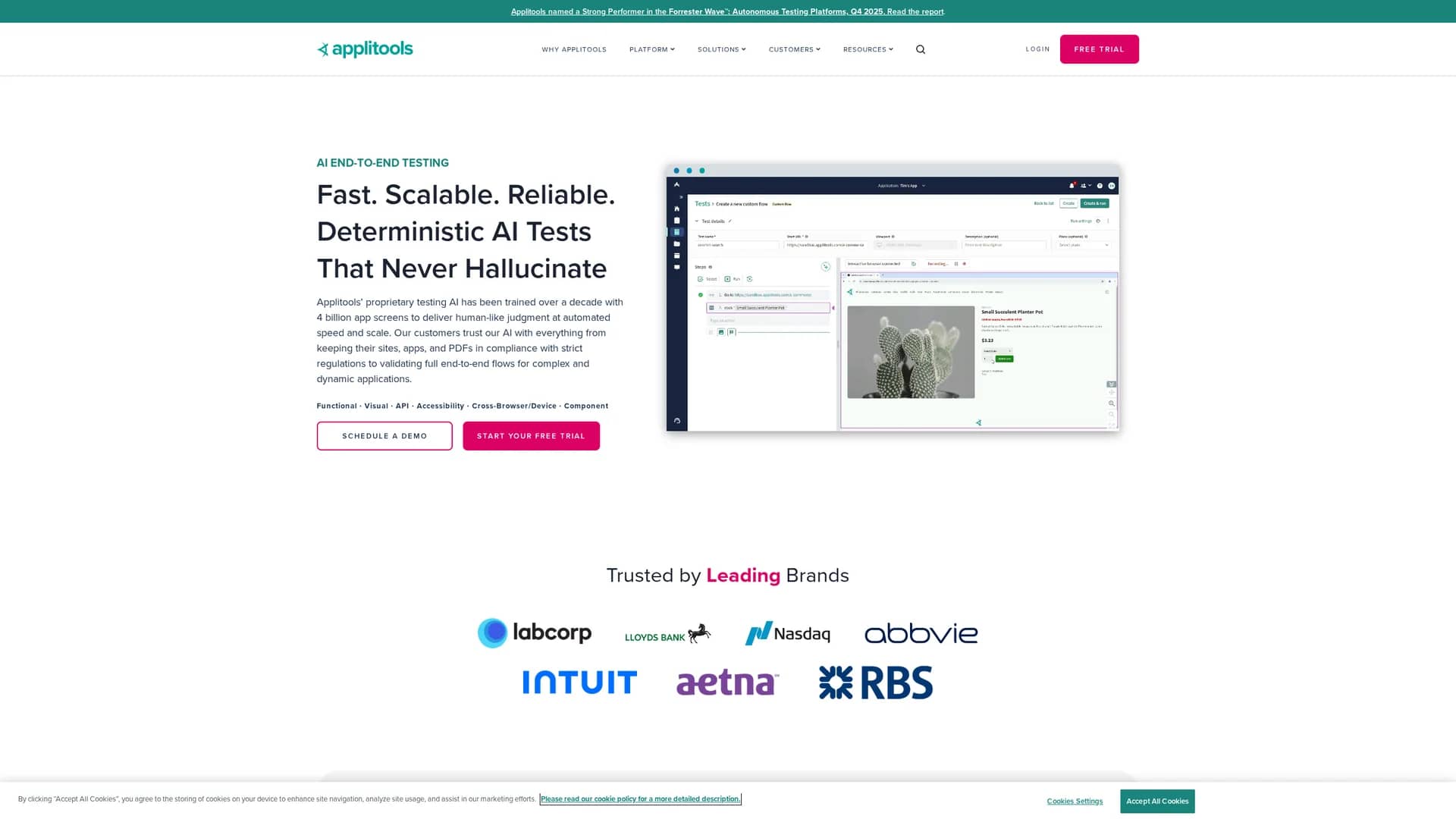 applitools-eyes homepage