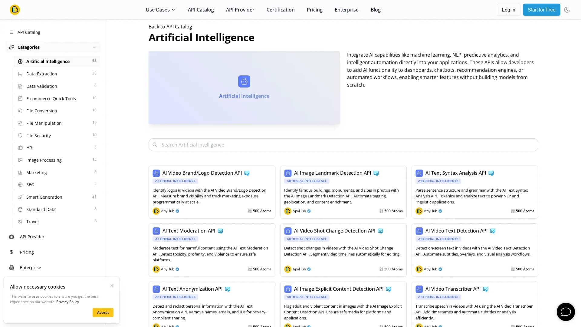 apyhub homepage