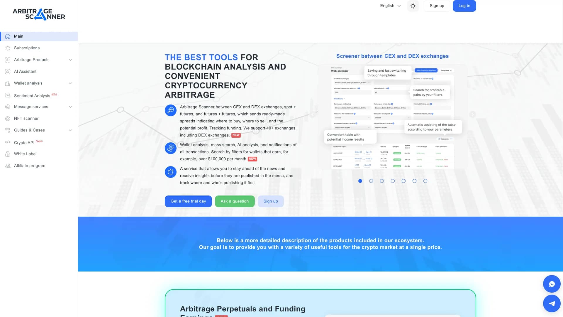 arbitragescanner-io homepage