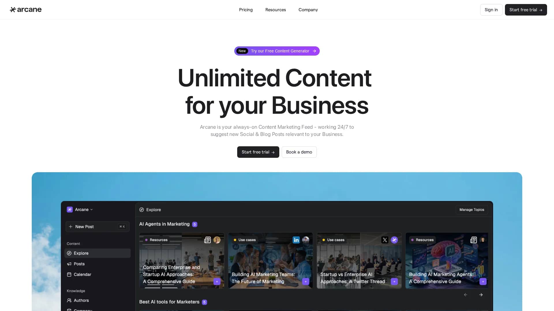 arcane homepage
