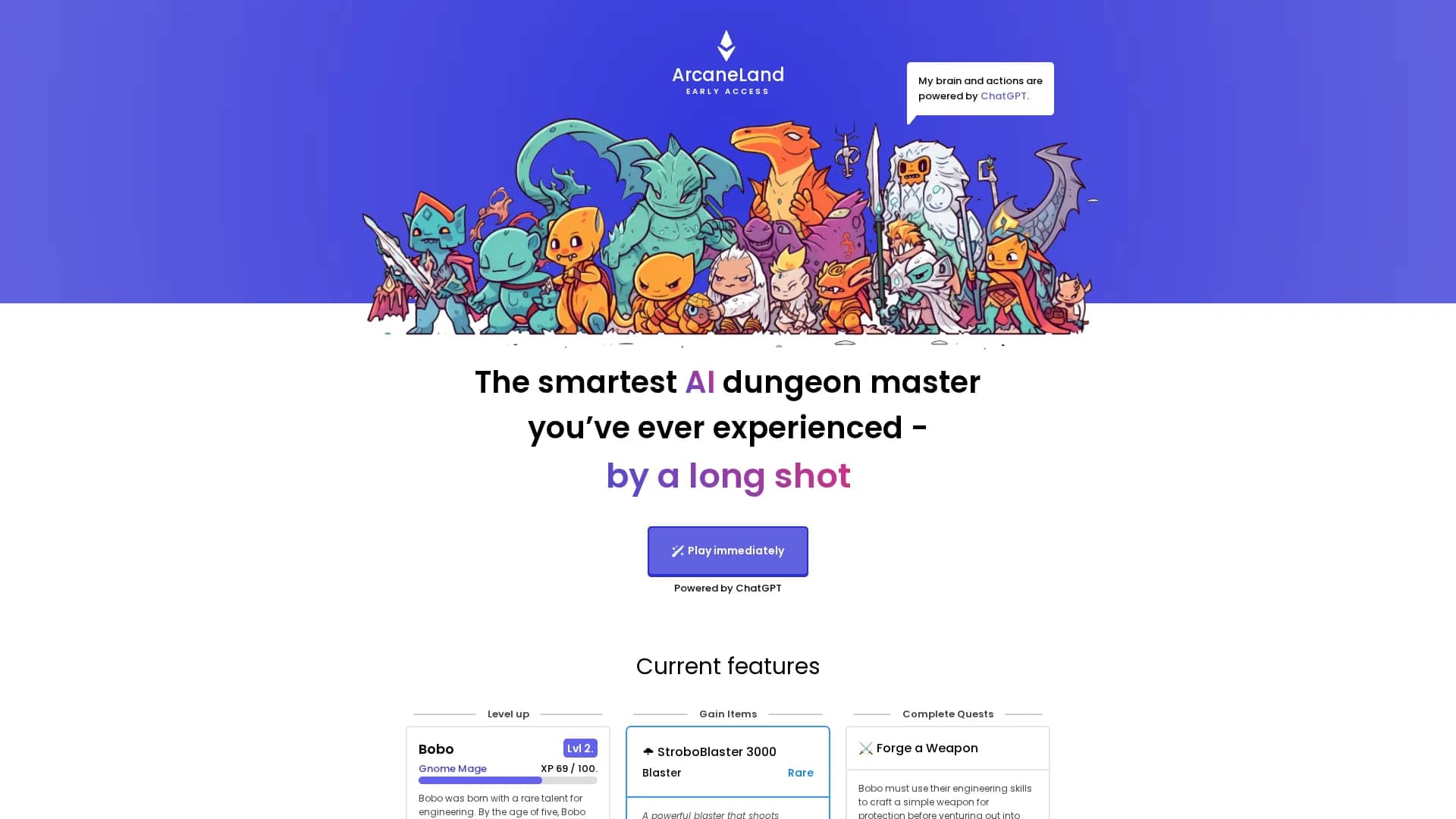 arcaneland homepage