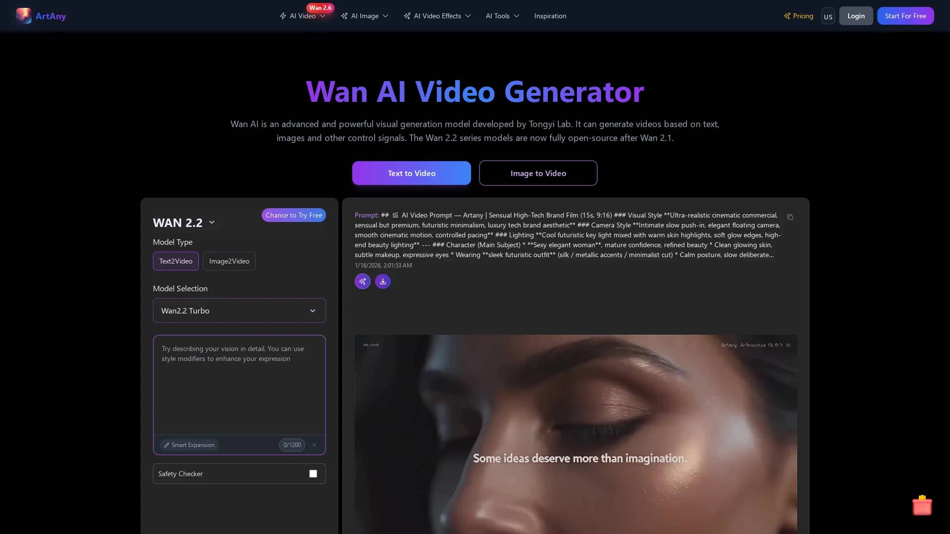 artany-ai homepage