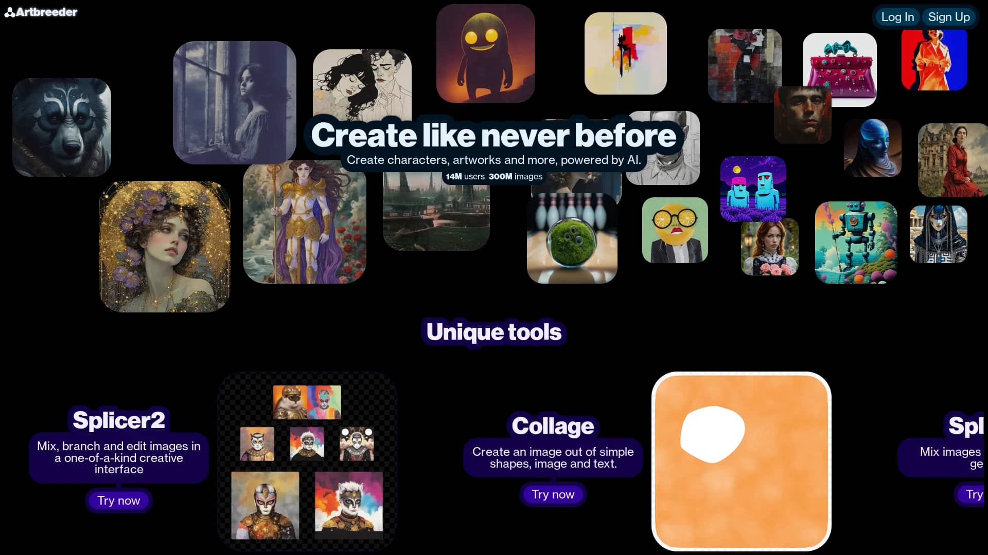artbreeder homepage