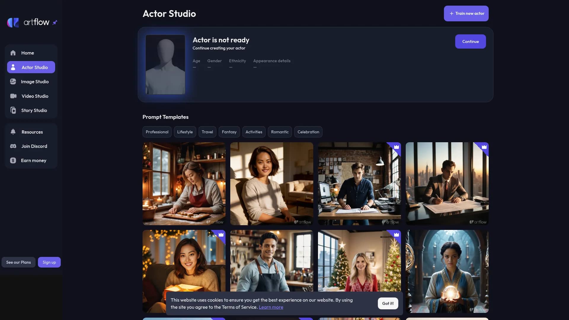artflow-ai homepage