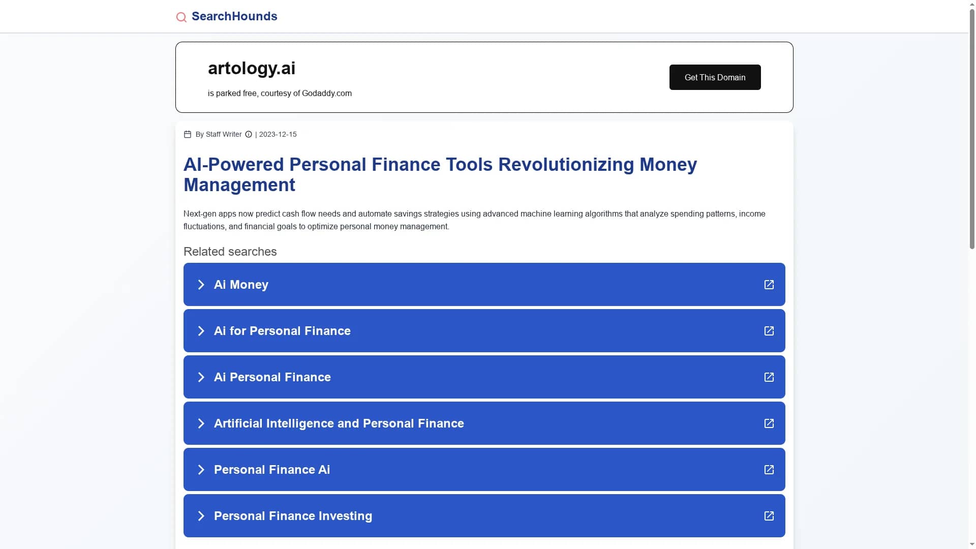 artology-ai homepage