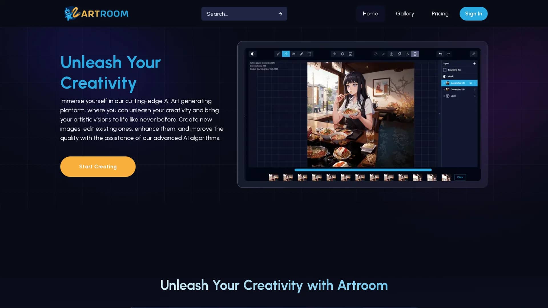 artroomai homepage