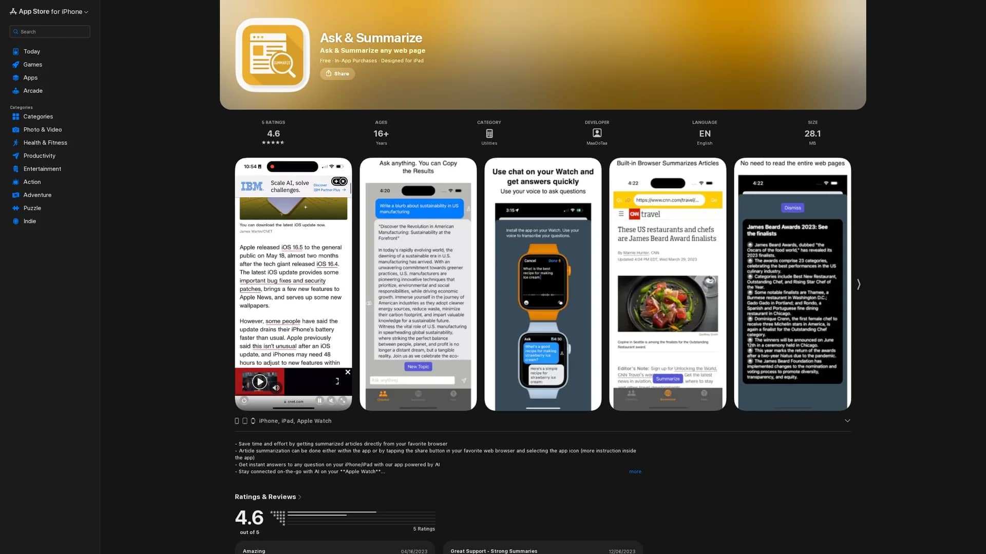 ask-summarize homepage