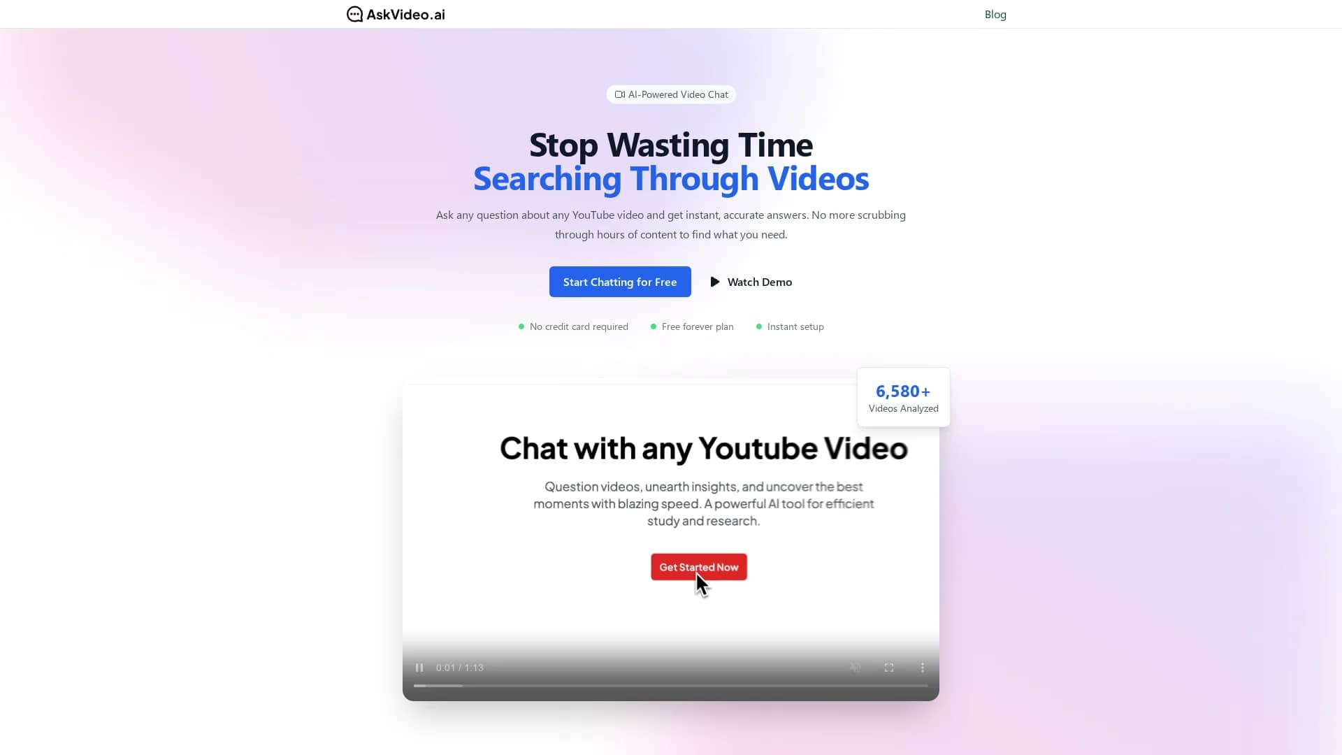askvideo-ai homepage
