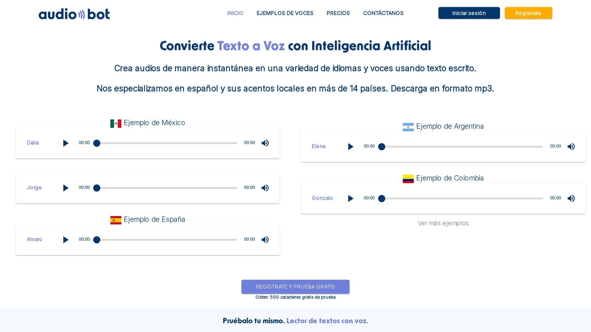 audiobot homepage