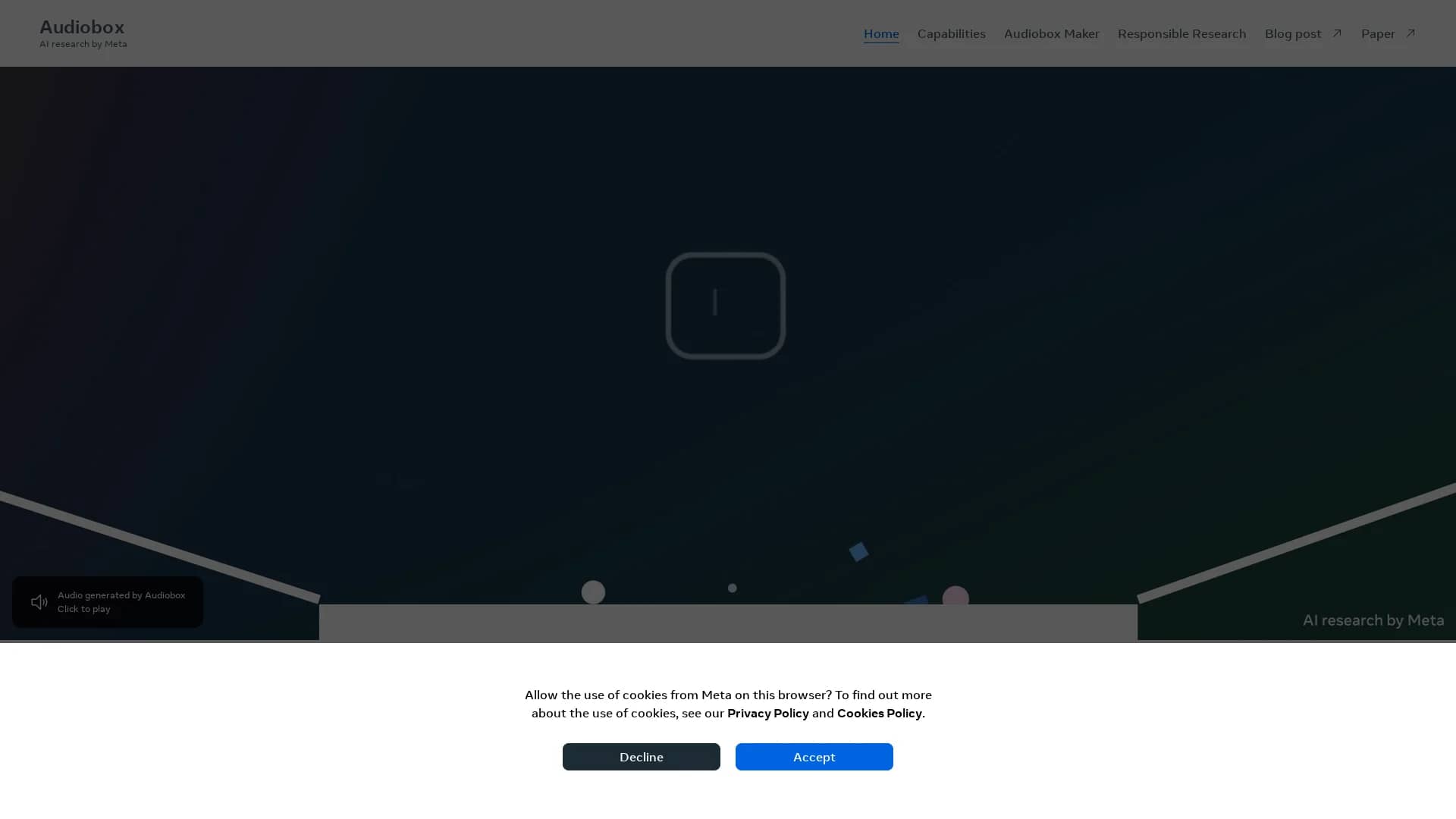 audiobox-by-meta homepage