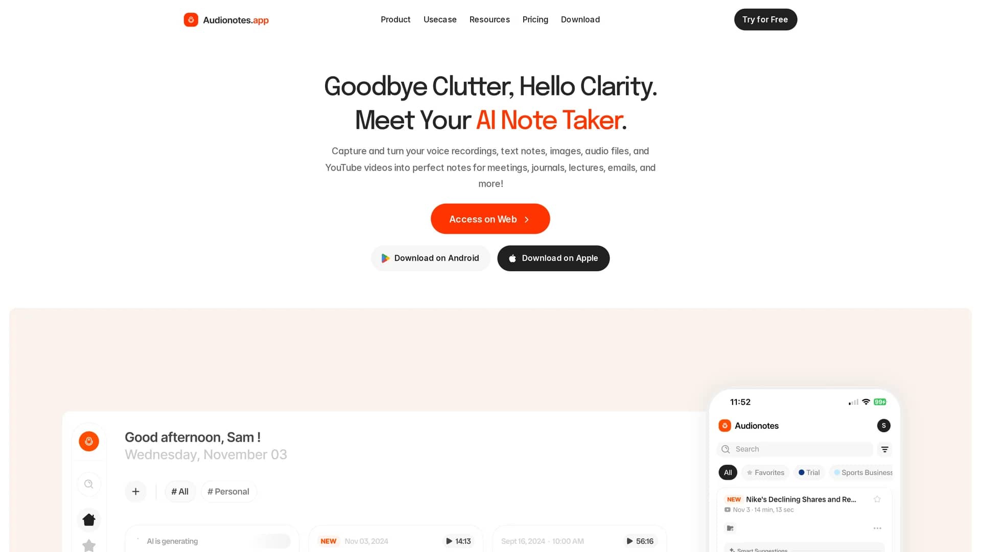 audionotes homepage