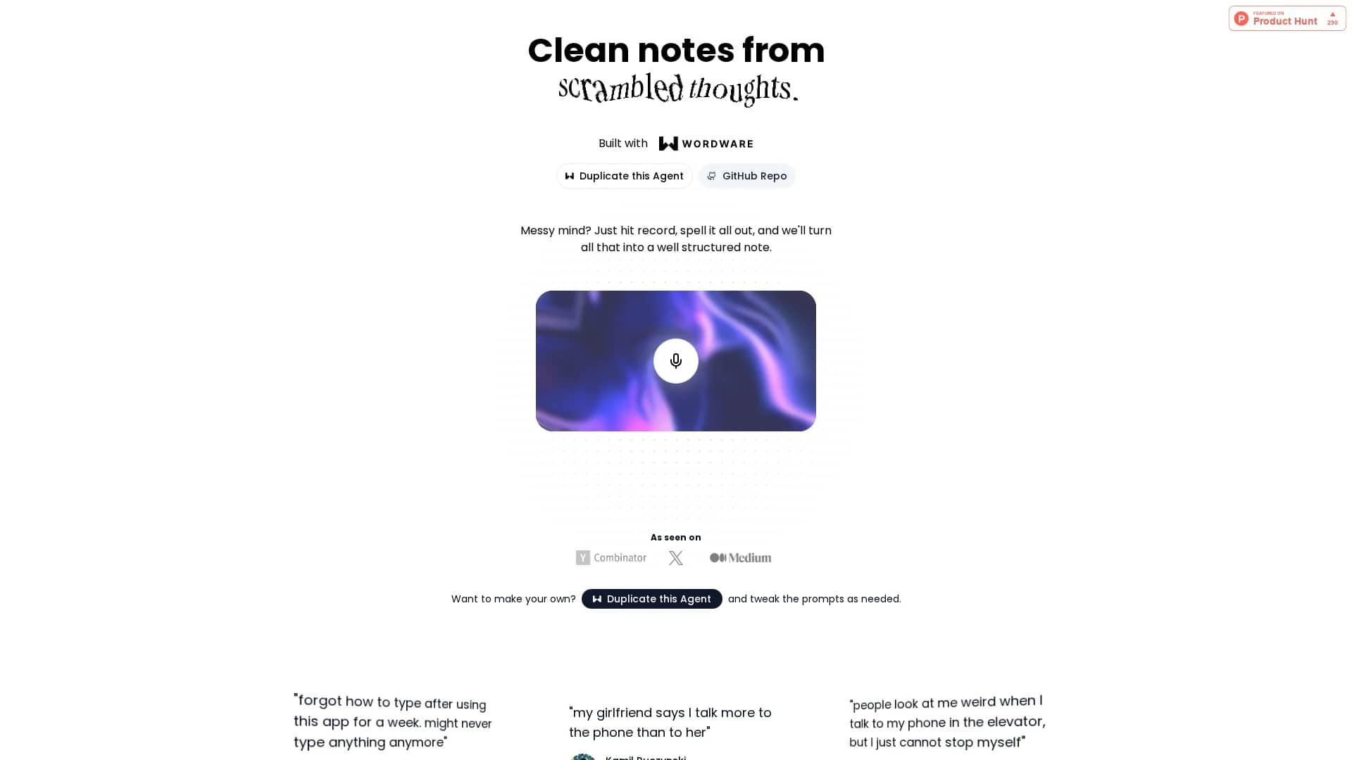 audioscribe homepage