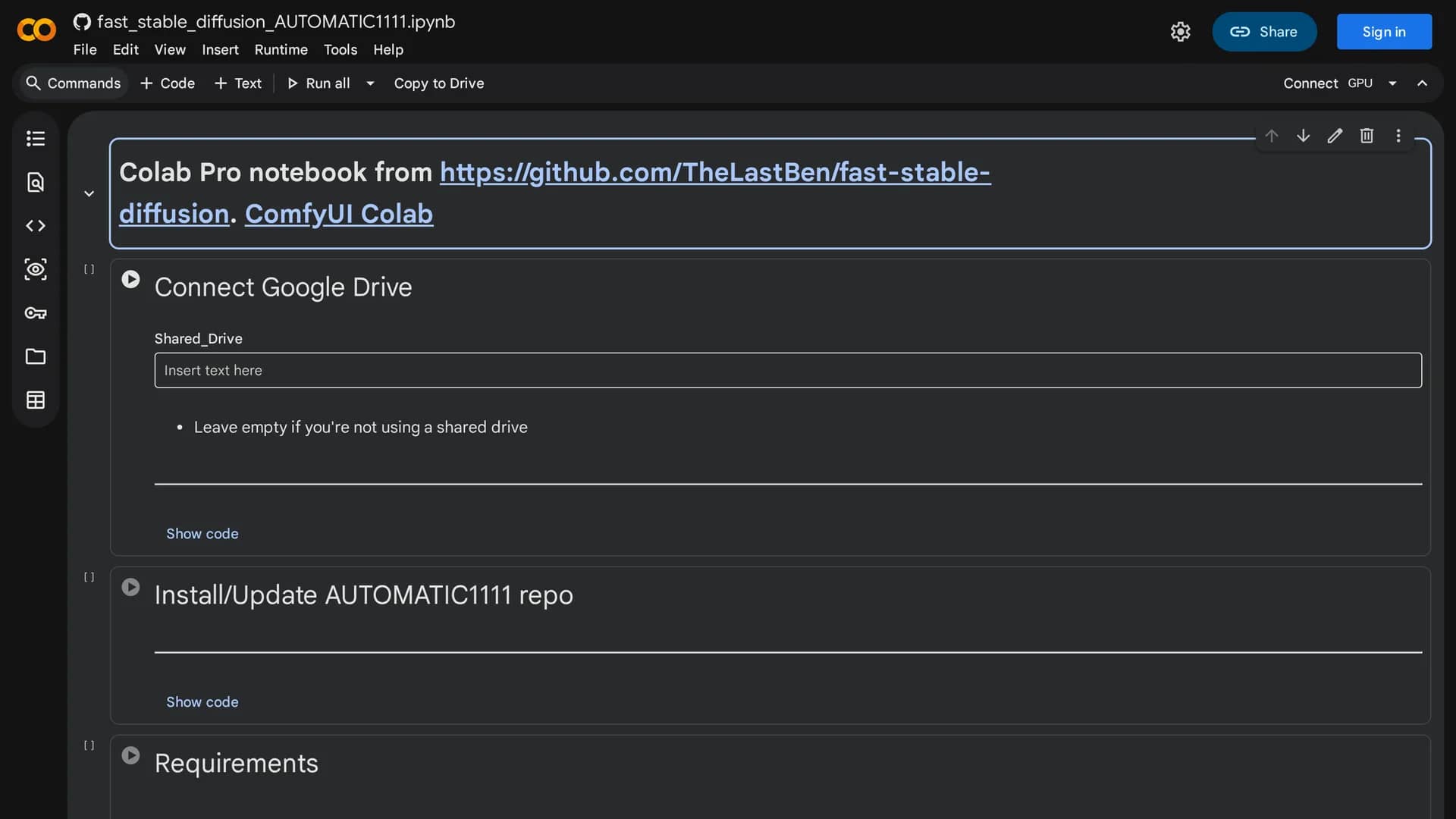 automatic-1111 homepage
