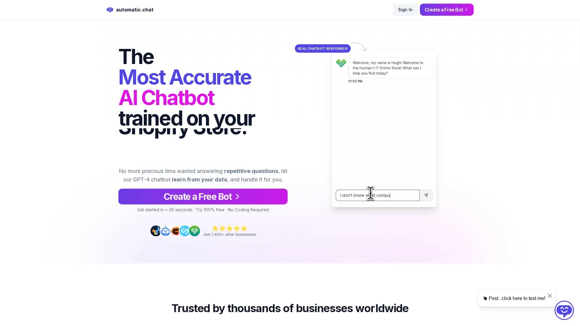 automatic-chat homepage