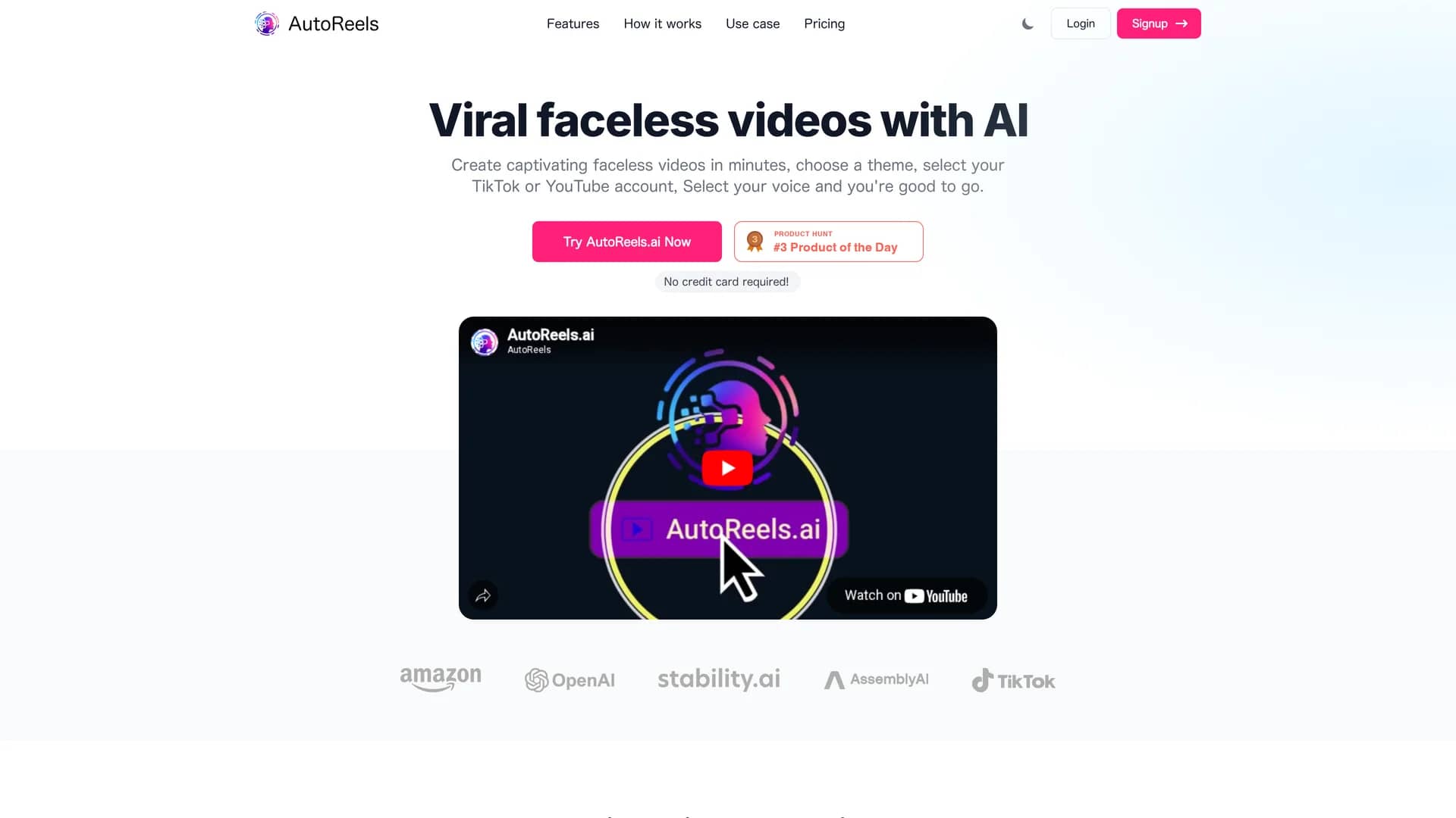 autoreels-ai homepage