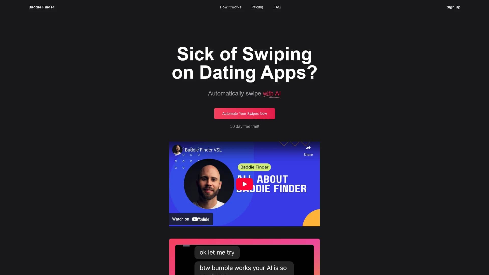 baddie-finder homepage