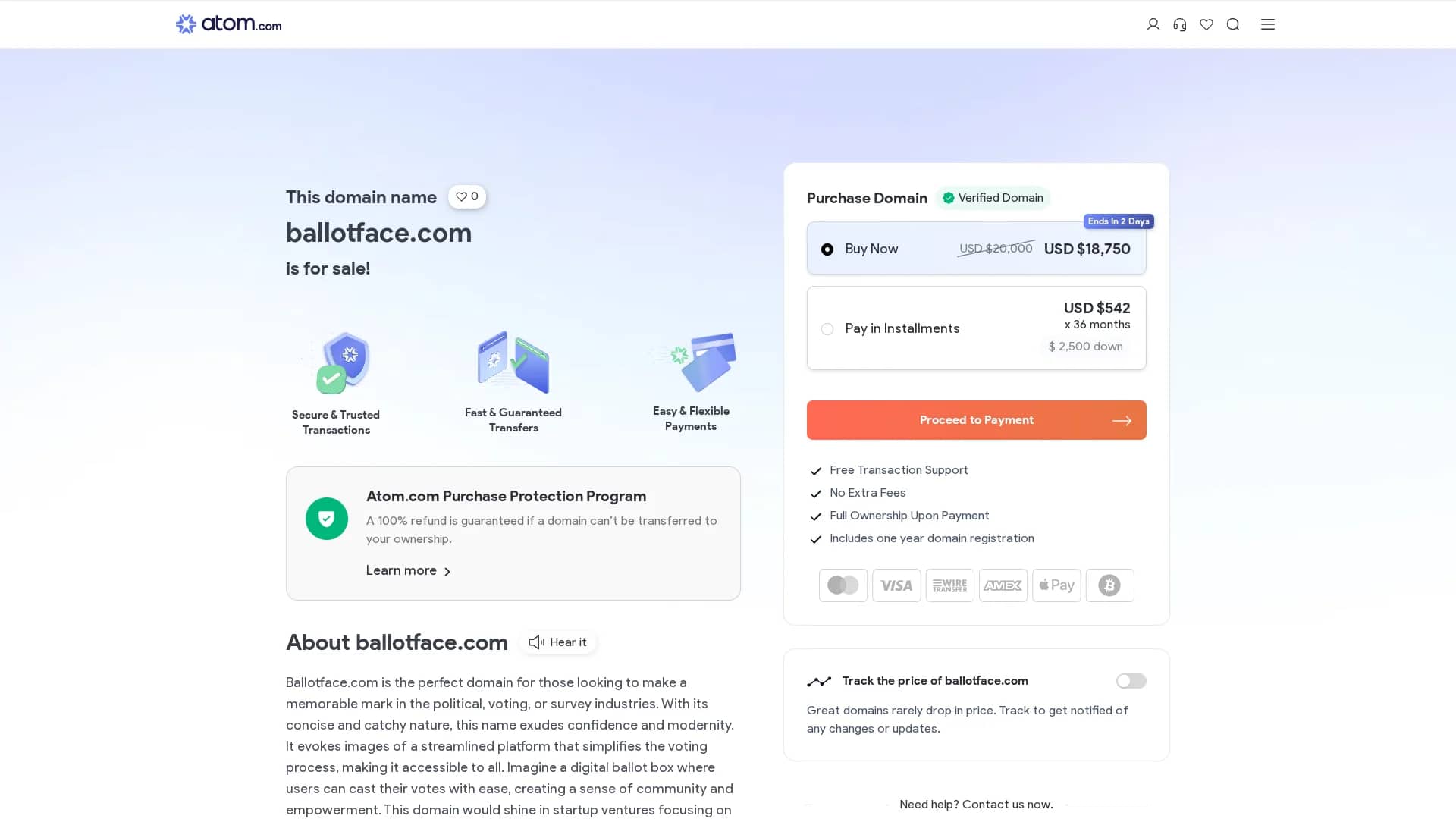 ballot-face homepage