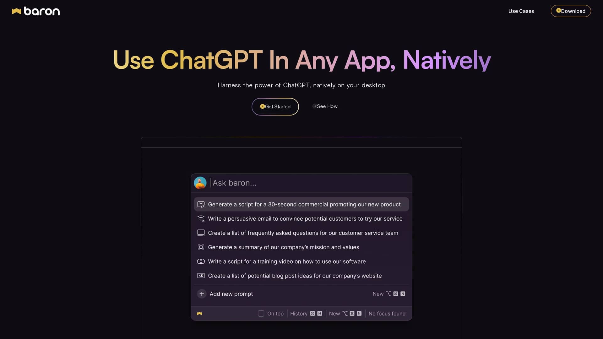 baron-ai homepage