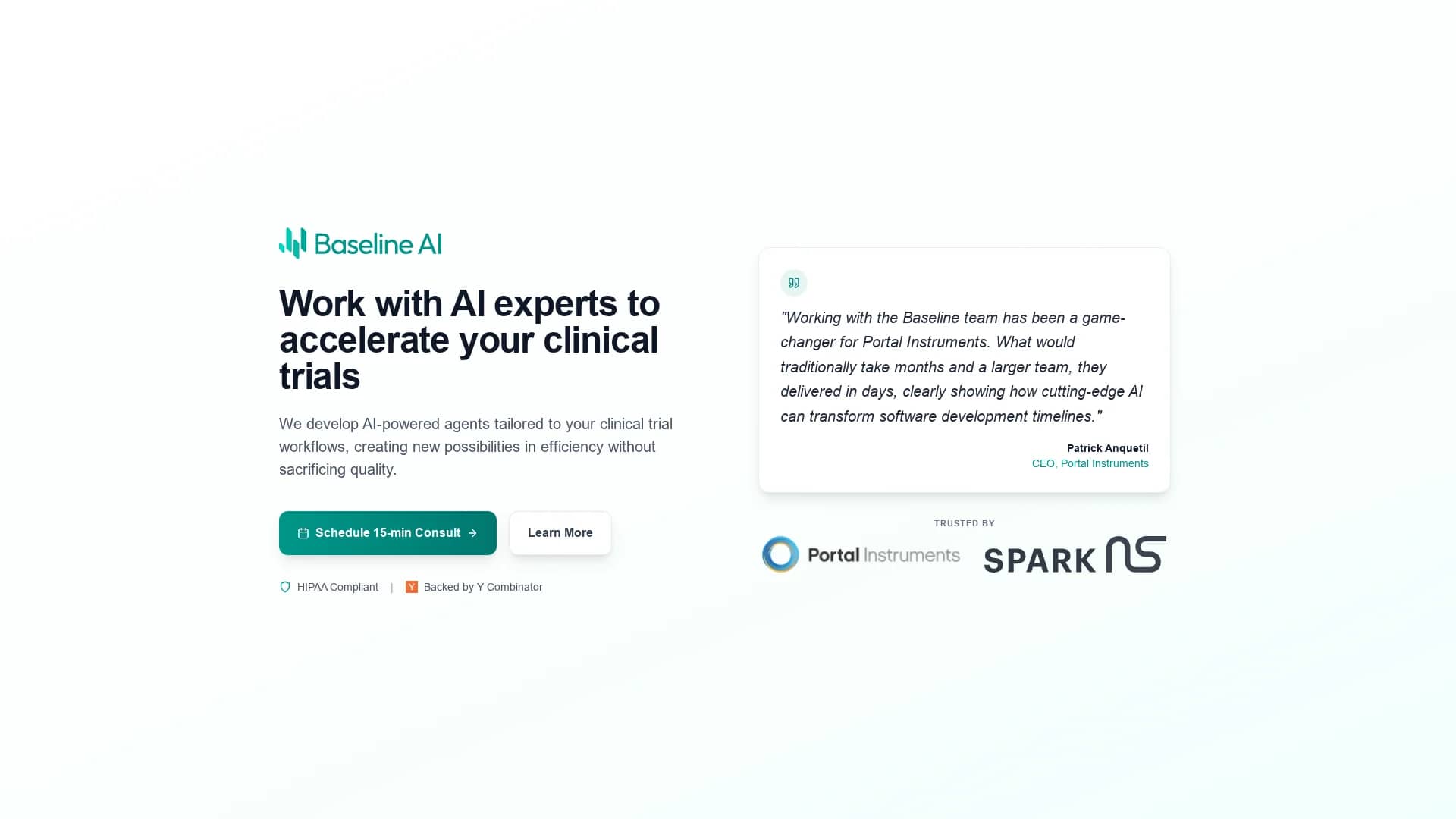 baseline-ai homepage