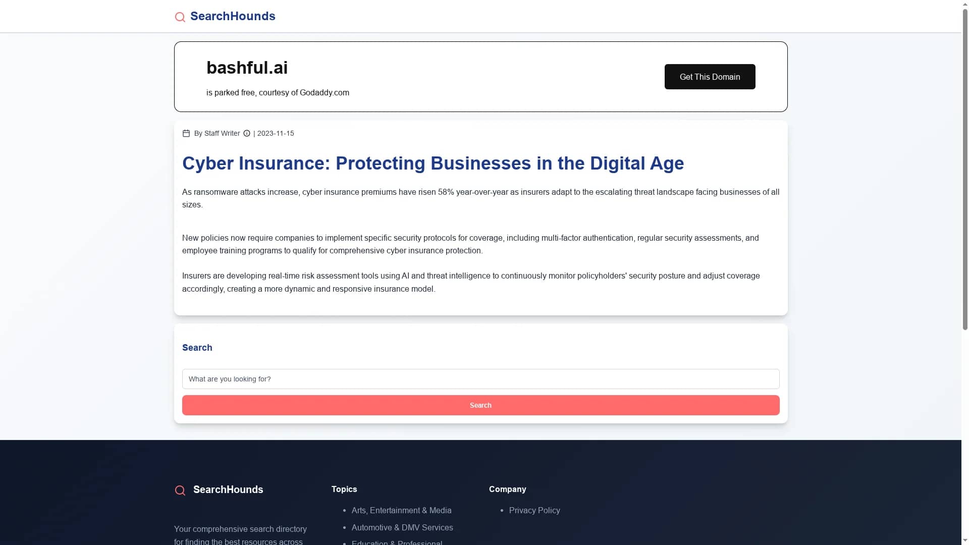 bashful homepage