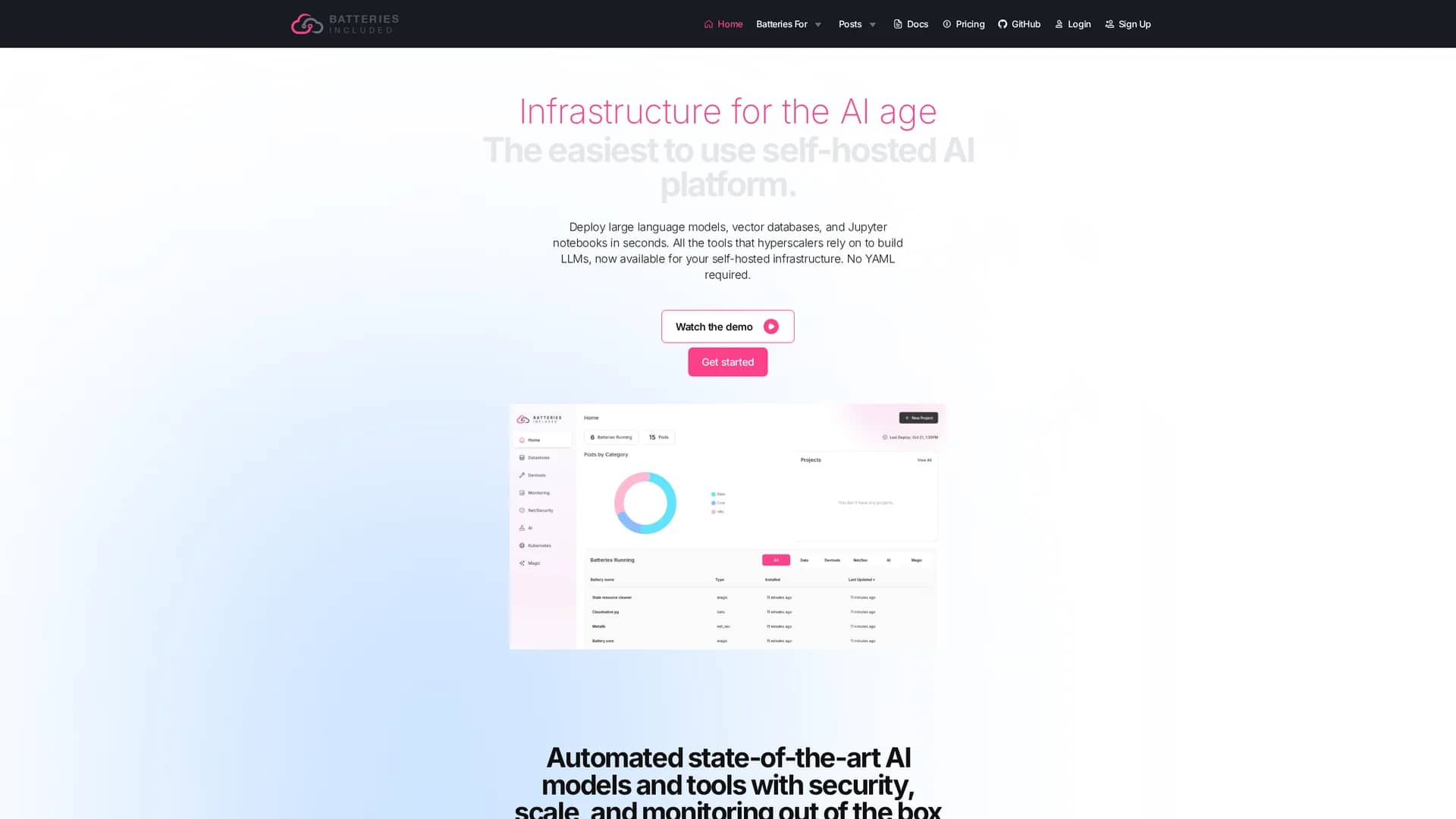 batteries-included homepage