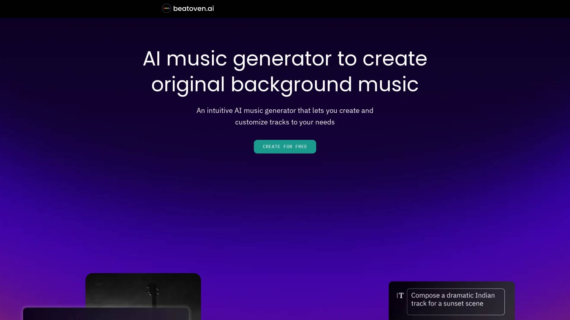 beatoven-ai homepage