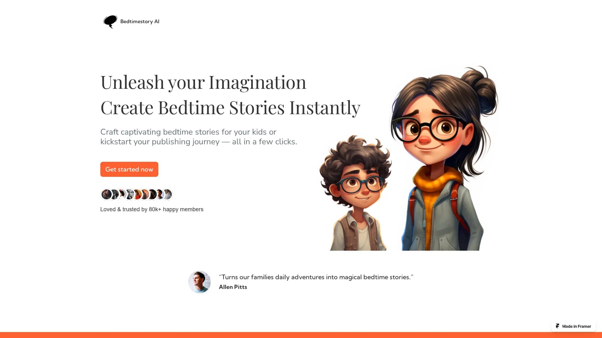 bedtimestory-ai homepage