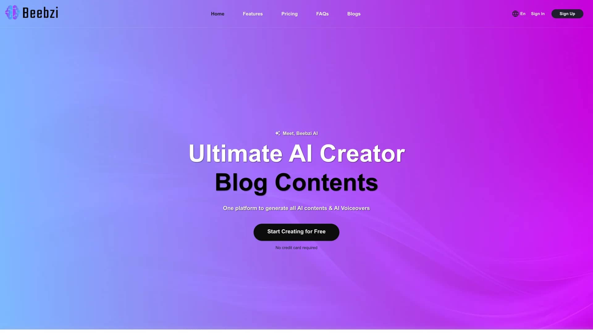 beebzi-ai homepage