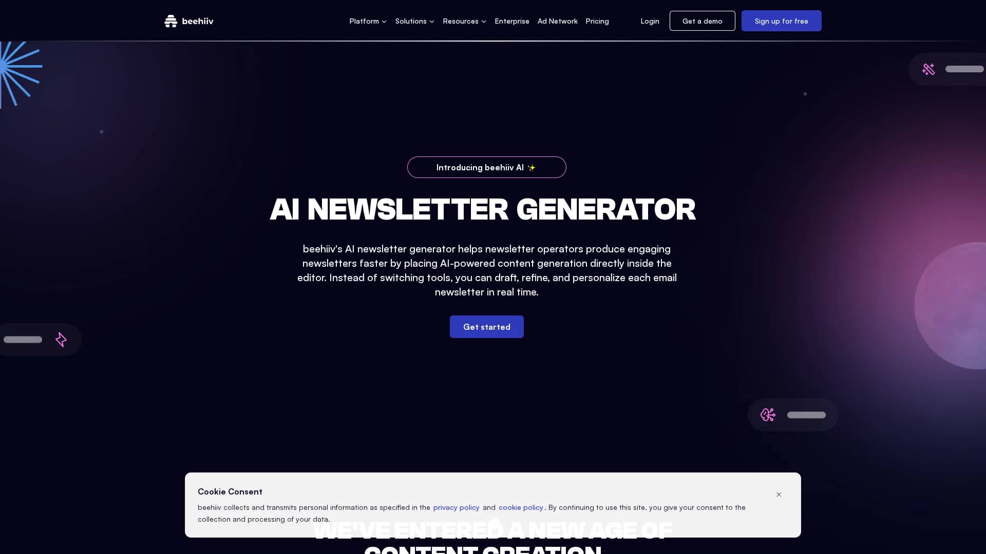 beehiiv homepage