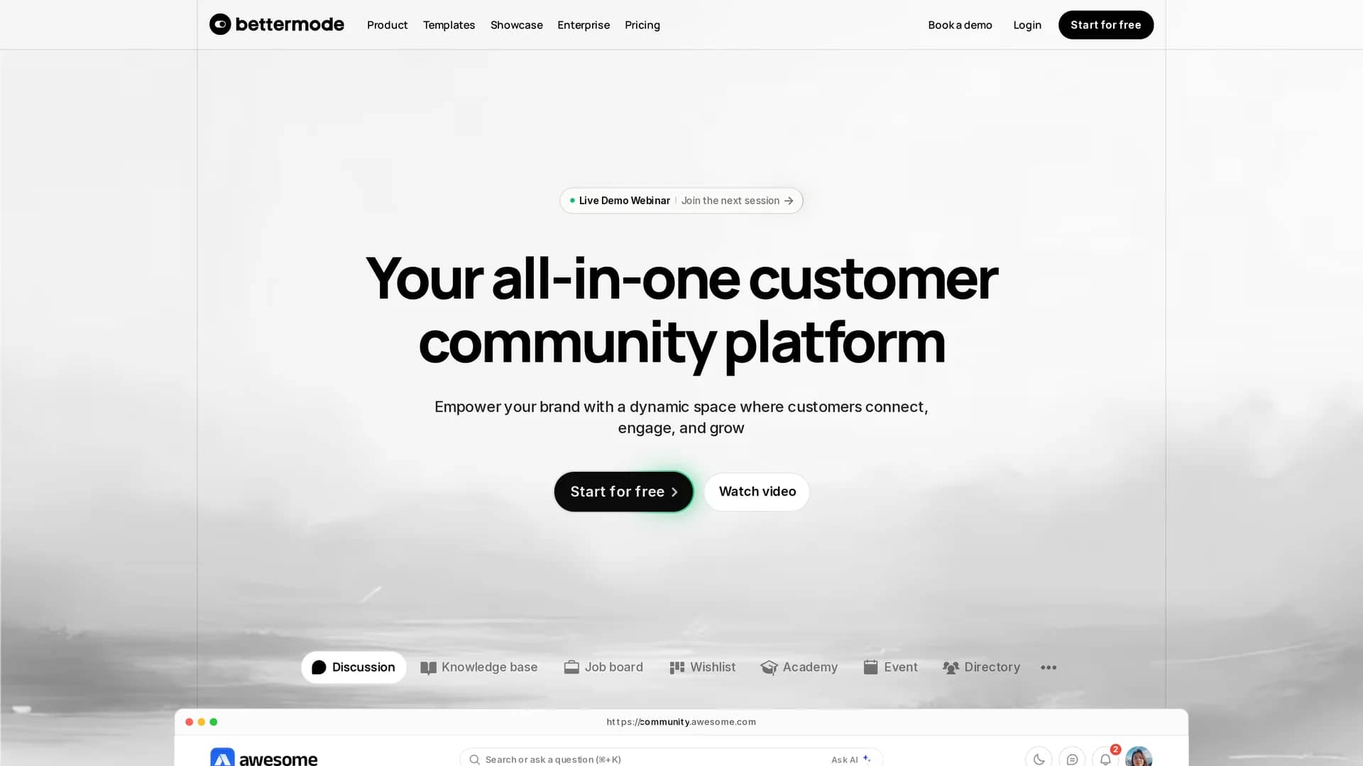 bettermode homepage