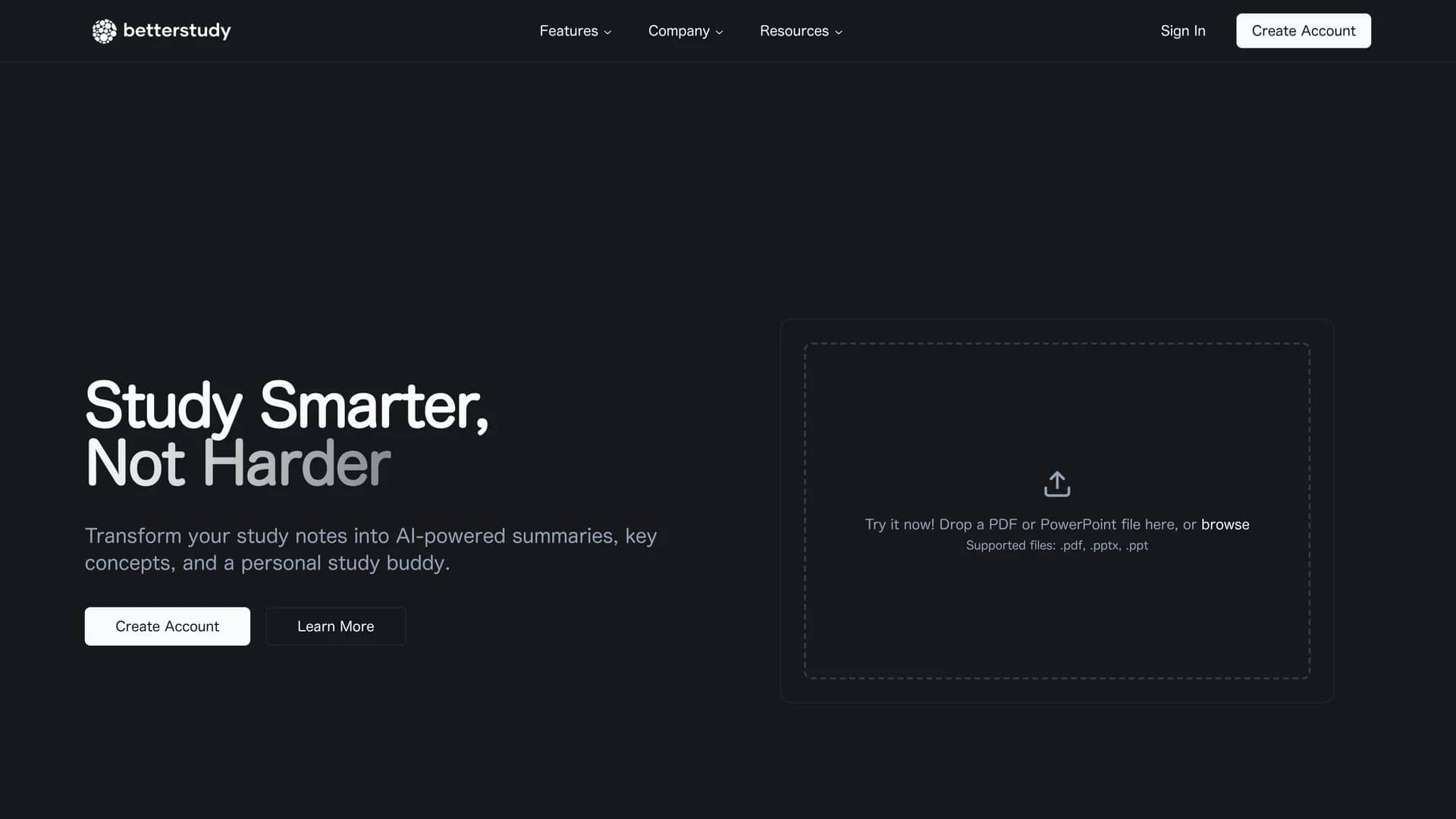 betterstudy homepage