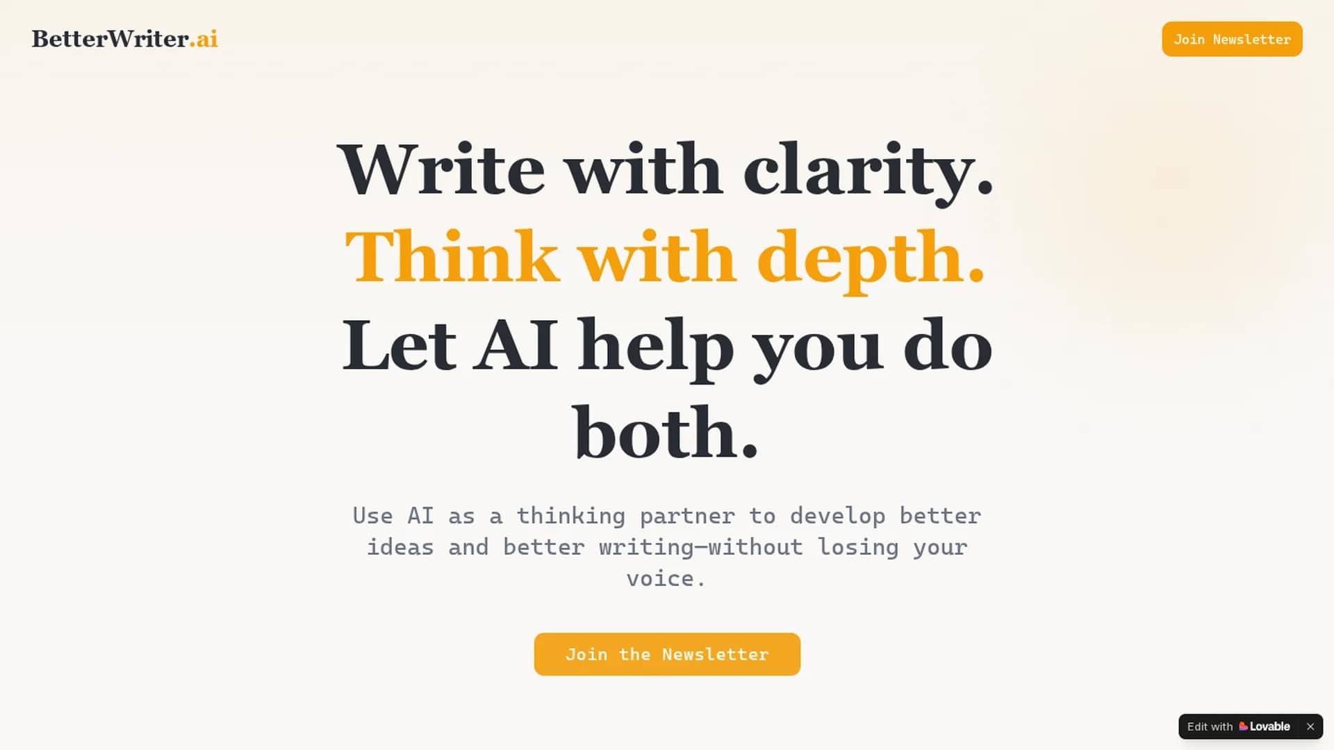 betterwriter-ai homepage