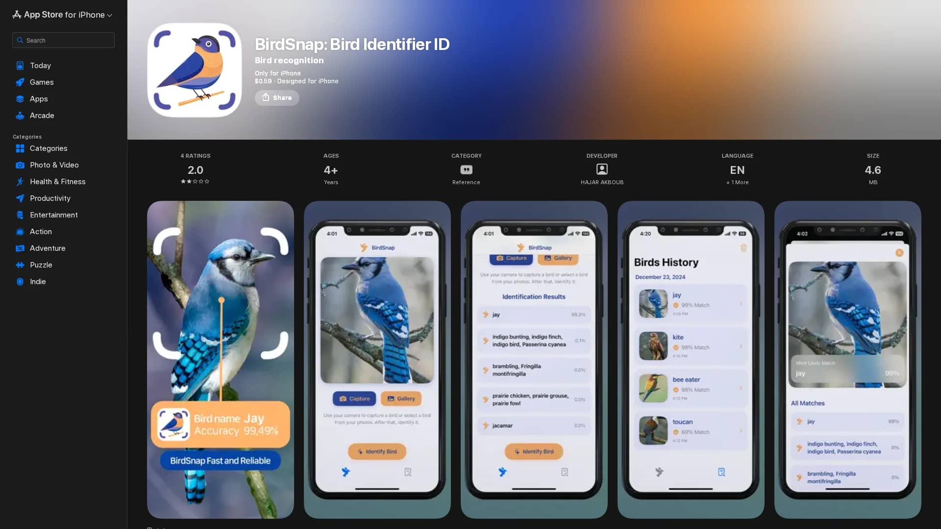 birdsnap homepage