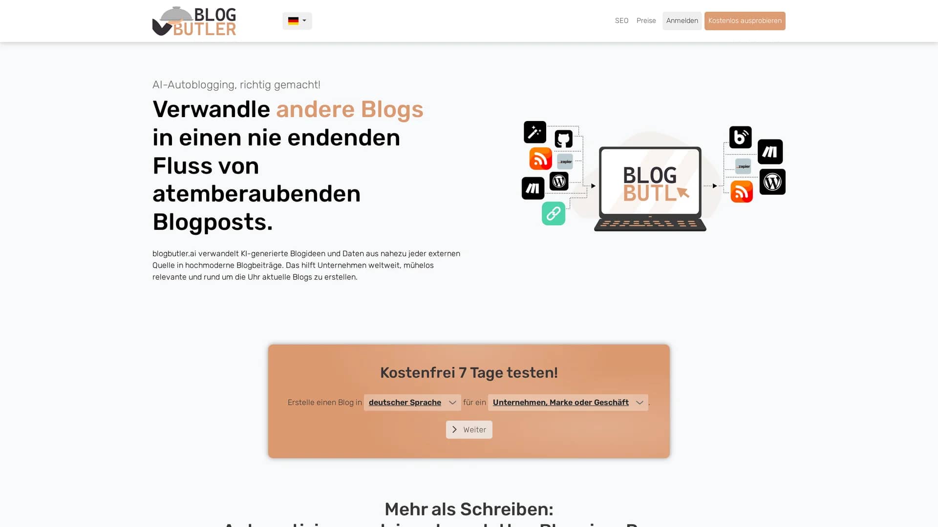 blogbutler-ai homepage