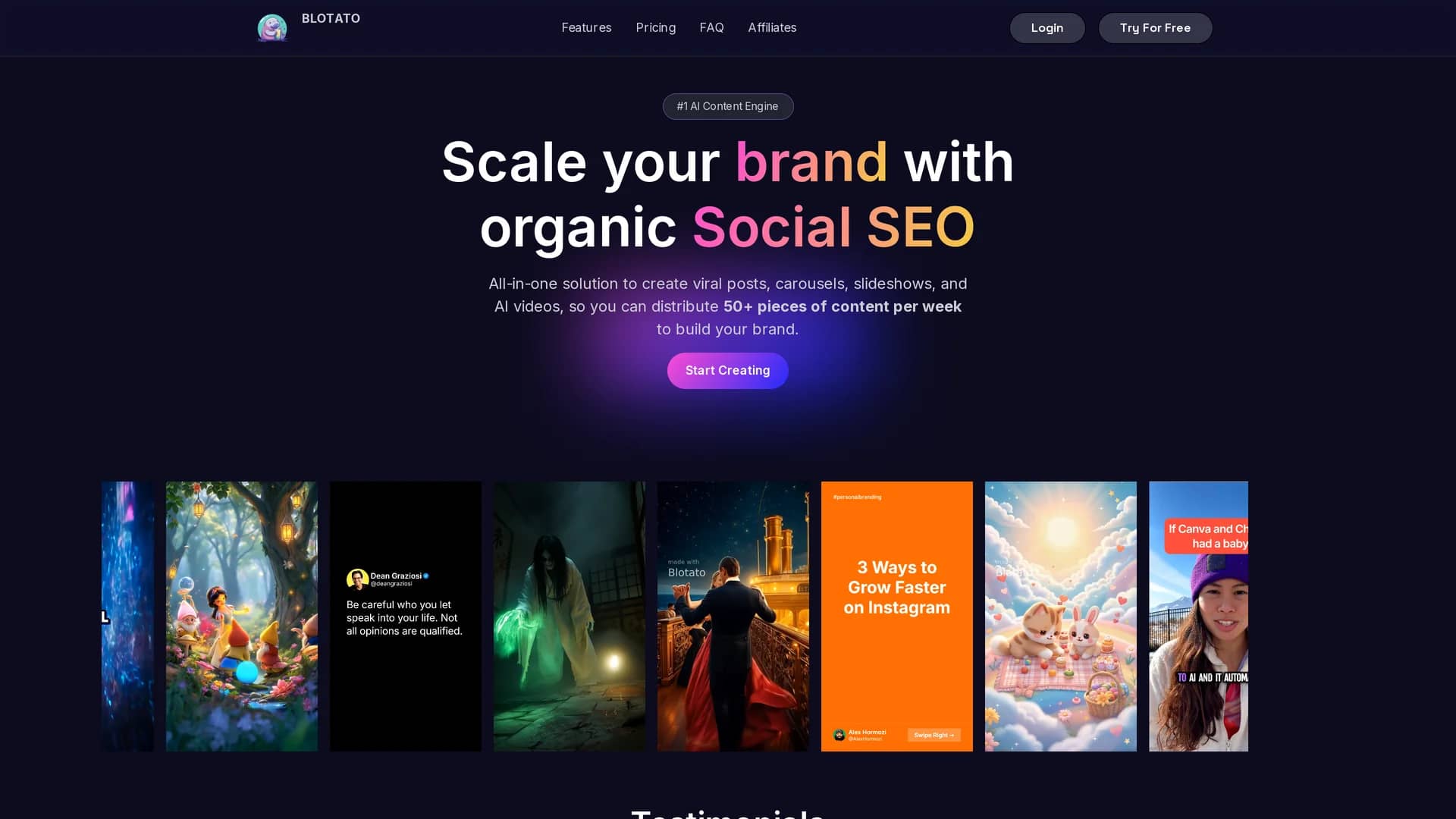 blotato homepage