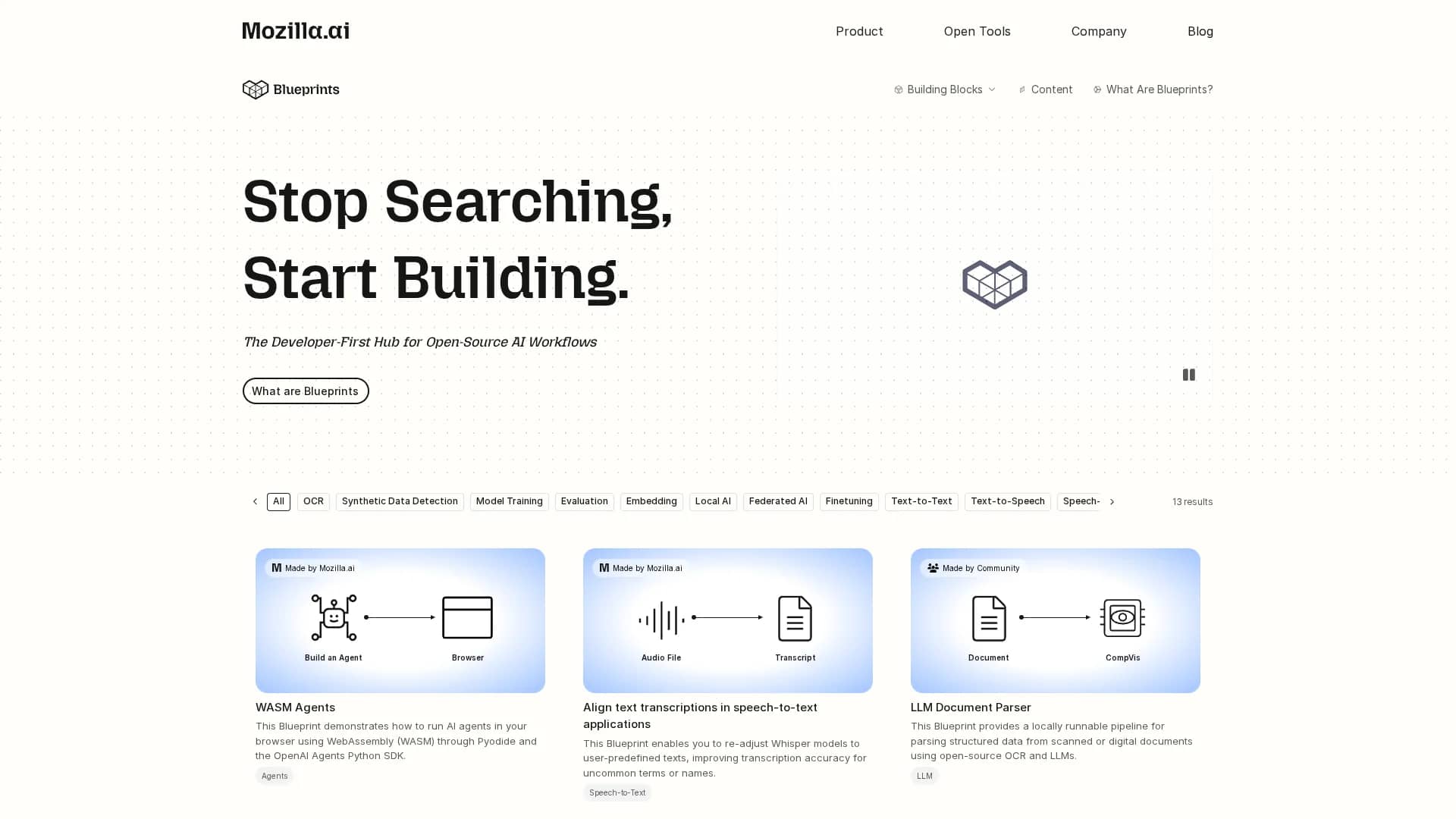 blueprints homepage