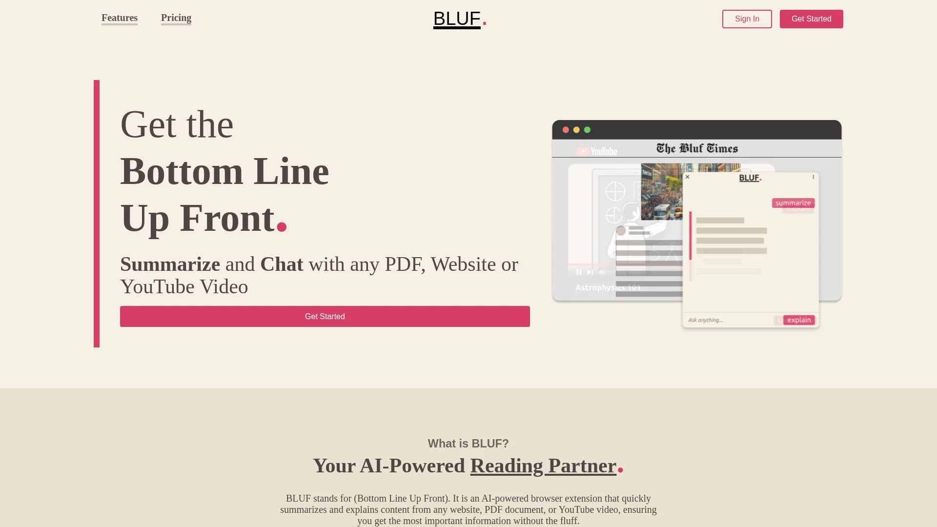 bluf homepage