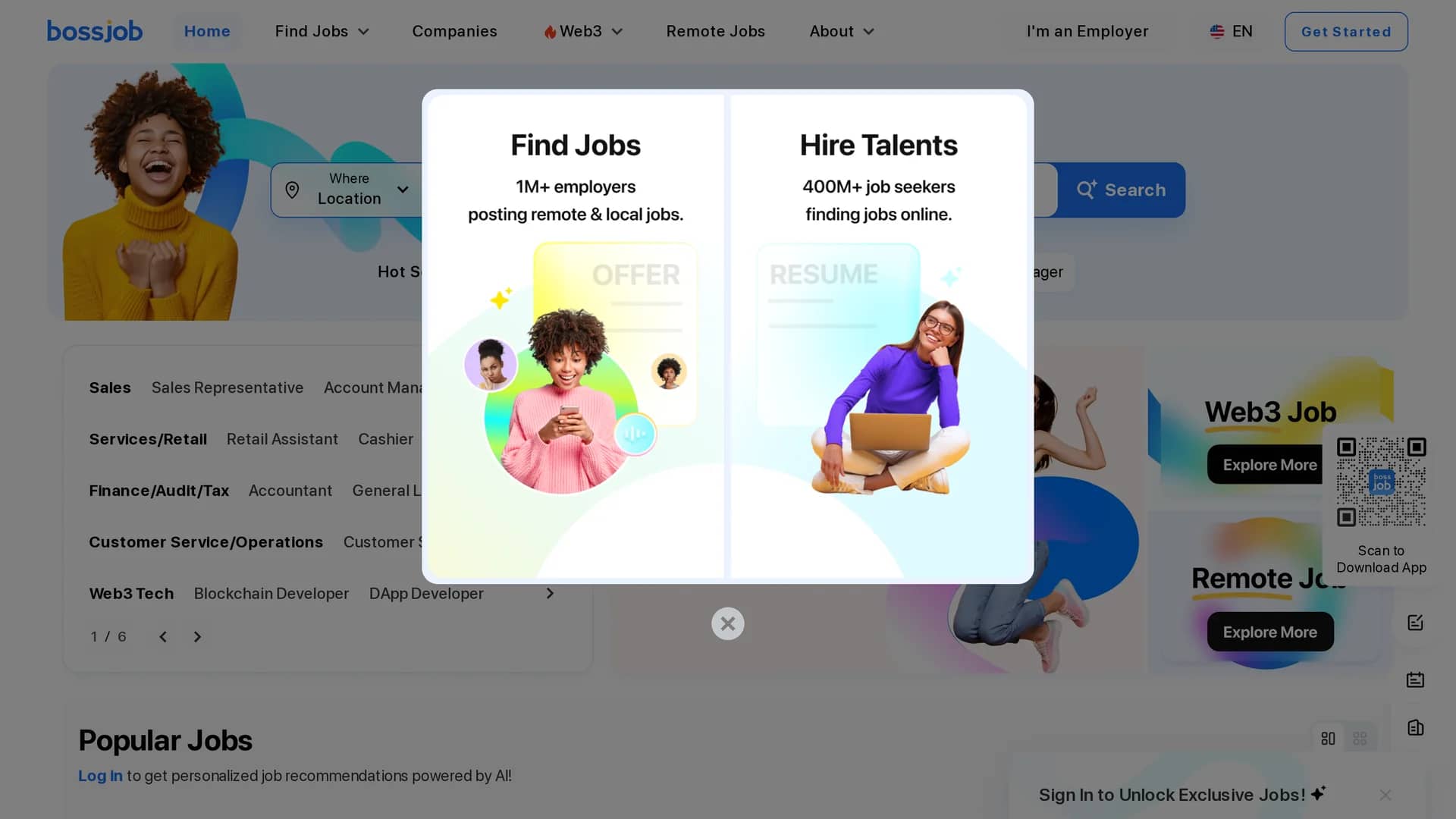 bossjob homepage