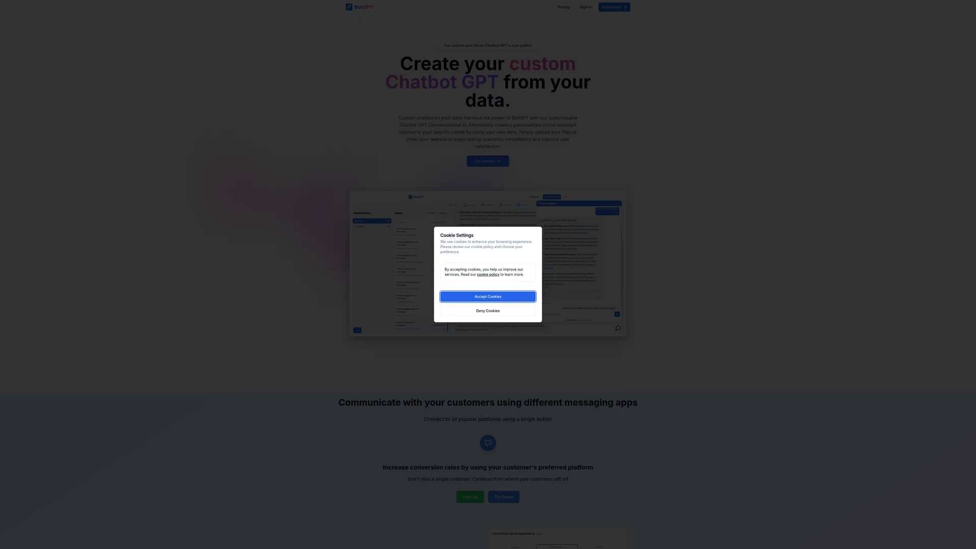 botgpt homepage