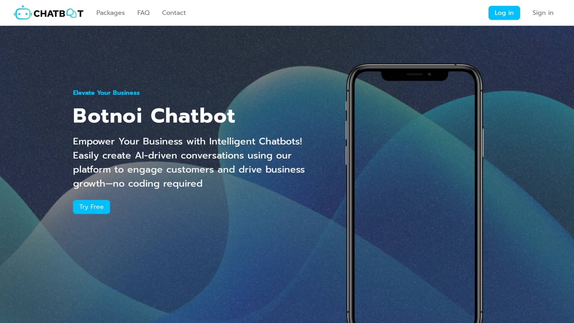 botnoi-chatbot homepage