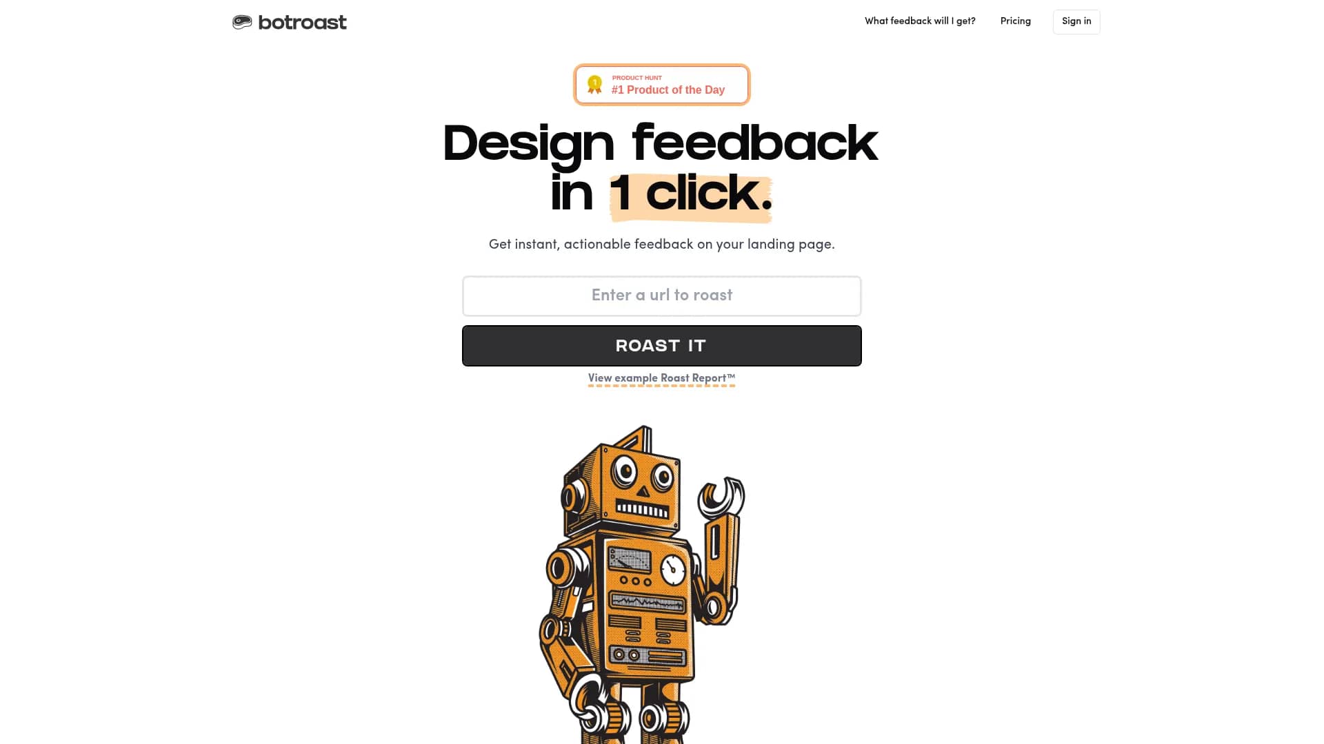 botroast homepage